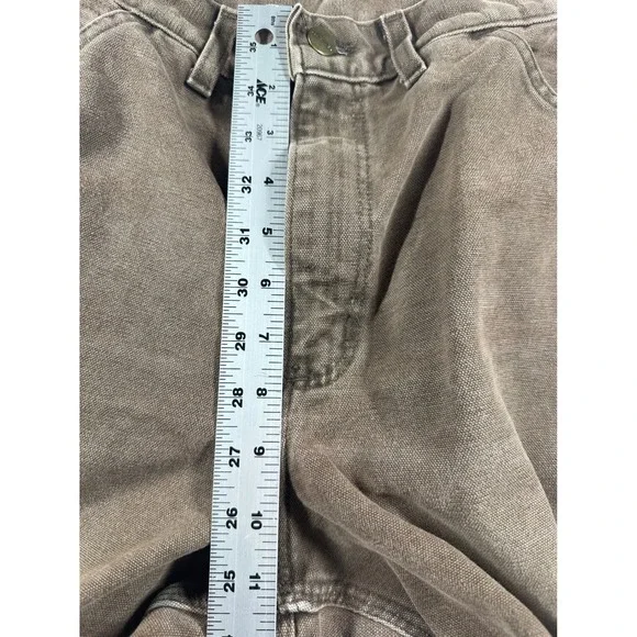 Vtg Carhartt Carpenter Pants 29x32  Brown Canvas Duck Workwear Union Made USA - Picture 5 of 14